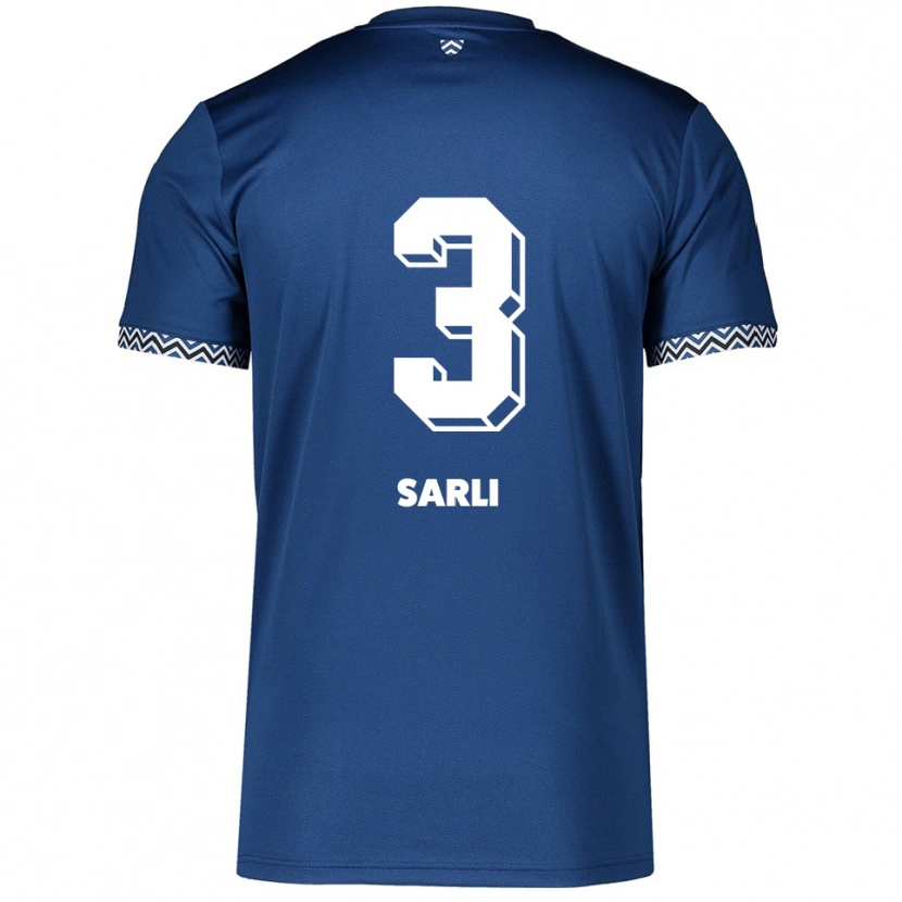 Danxen Niño Camiseta Semih Sarli #3 Azul Marino Blanco 1ª Equipación 2025/26 La Camisa