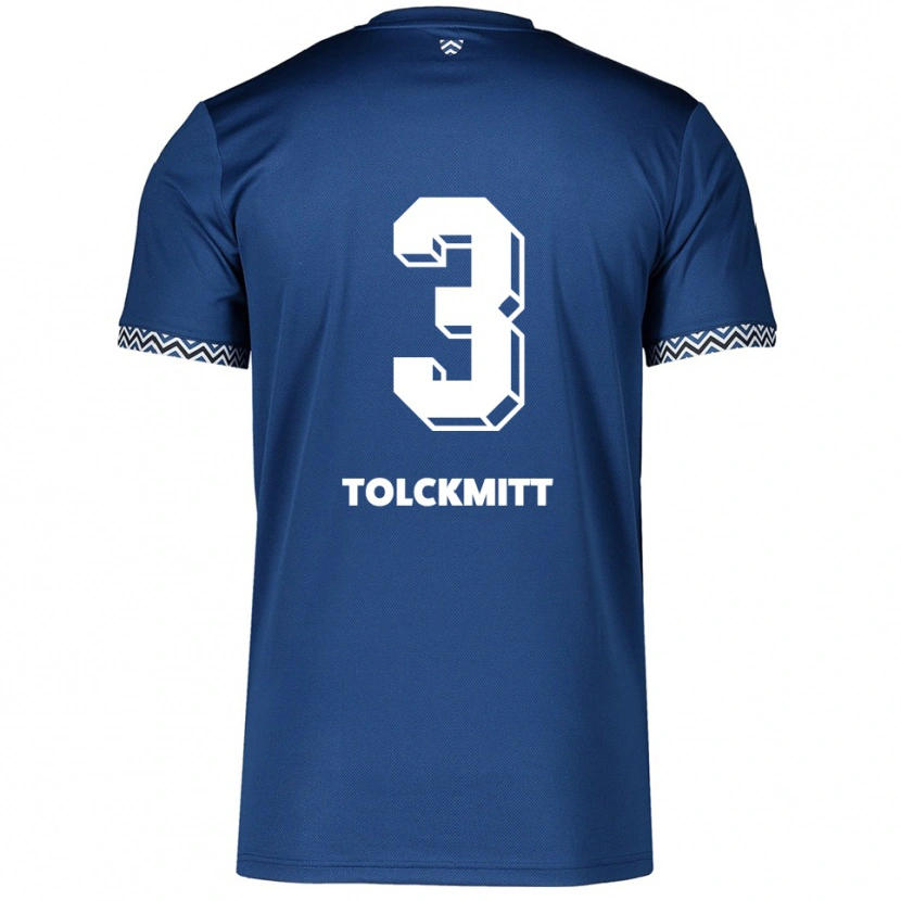 Danxen Niño Camiseta Rike Tolckmitt #3 Azul Marino Blanco 1ª Equipación 2025/26 La Camisa