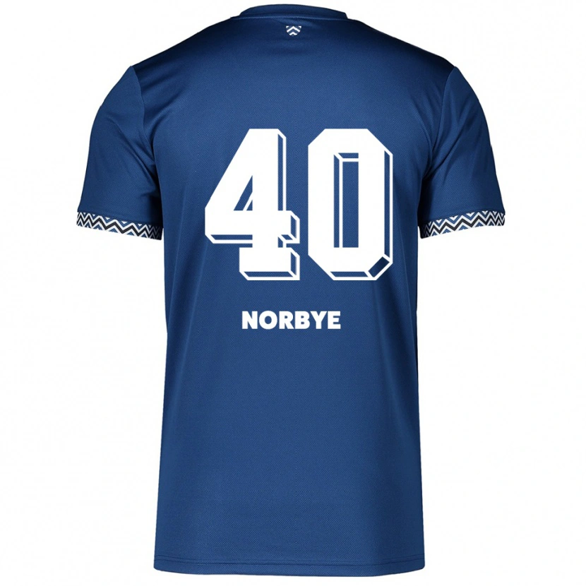 Danxen Niño Camiseta Jonathan Norbye #40 Azul Marino Blanco 1ª Equipación 2025/26 La Camisa