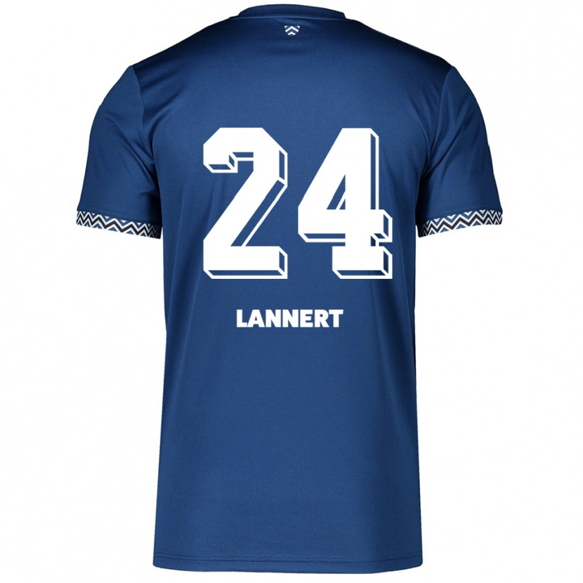 Danxen Niño Camiseta Christopher Lannert #24 Azul Marino Blanco 1ª Equipación 2025/26 La Camisa
