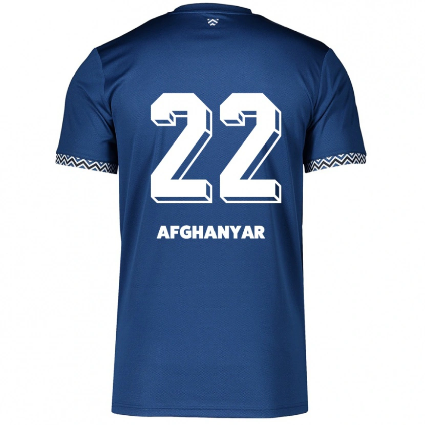 Danxen Niño Camiseta Bellal Afghanyar #22 Azul Marino Blanco 1ª Equipación 2025/26 La Camisa