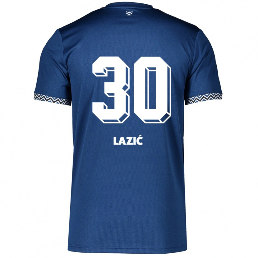 Danxen Niño Camiseta Kristina Lazić #30 Azul Marino Blanco 1ª Equipación 2025/26 La Camisa