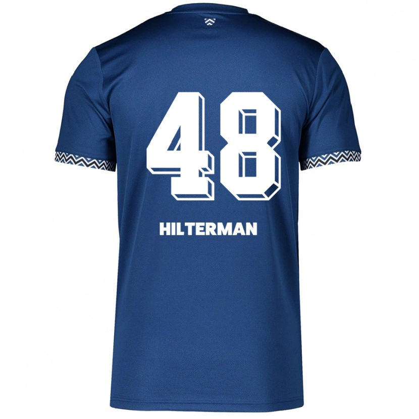 Danxen Niño Camiseta Jeredy Hilterman #48 Azul Marino Blanco 1ª Equipación 2025/26 La Camisa