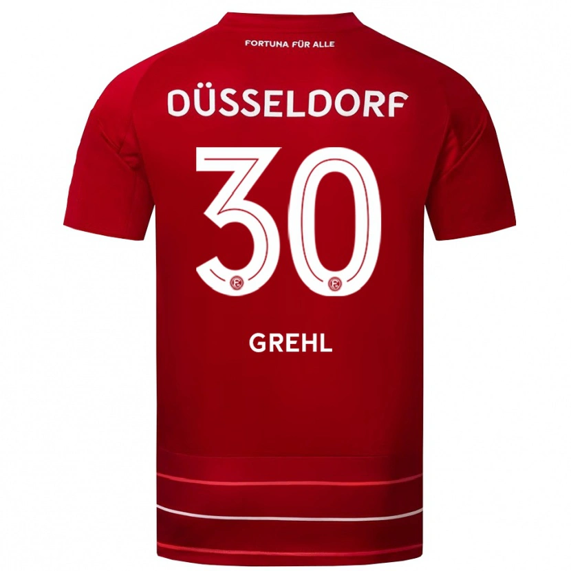 Danxen Niño Camiseta Dominic Grehl #30 Rojo Blanco 1ª Equipación 2025/26 La Camisa