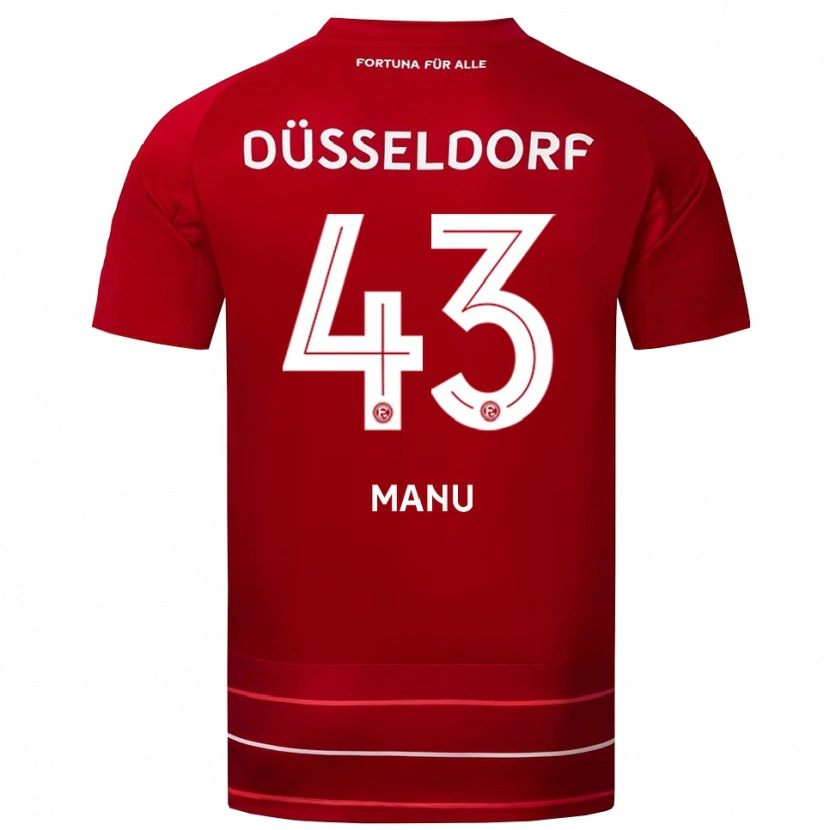 Danxen Niño Camiseta King Manu #43 Rojo Blanco 1ª Equipación 2025/26 La Camisa