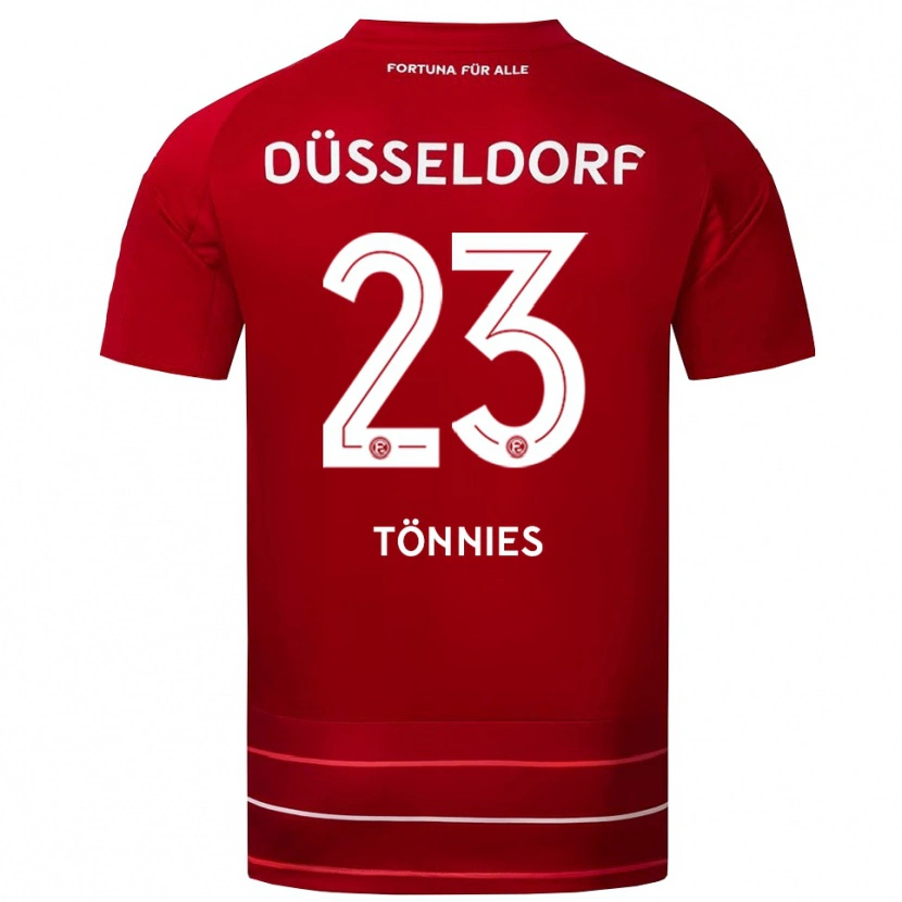 Danxen Niño Camiseta Conor Tönnies #23 Rojo Blanco 1ª Equipación 2025/26 La Camisa