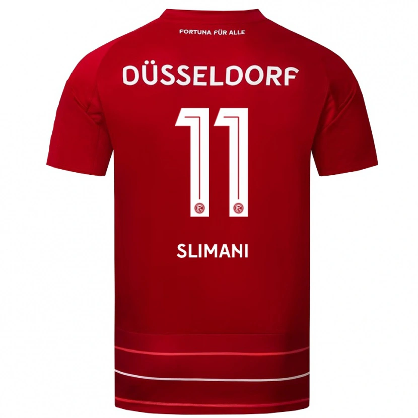 Danxen Niño Camiseta Anas Slimani #11 Rojo Blanco 1ª Equipación 2025/26 La Camisa