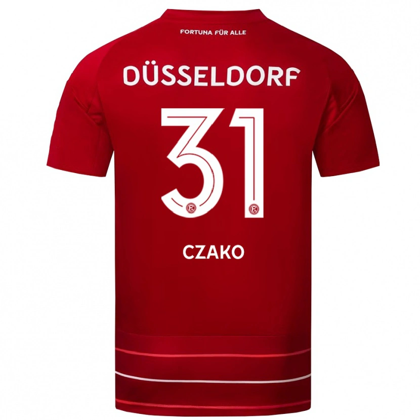 Danxen Niño Camiseta Milán Czakó #31 Rojo Blanco 1ª Equipación 2025/26 La Camisa