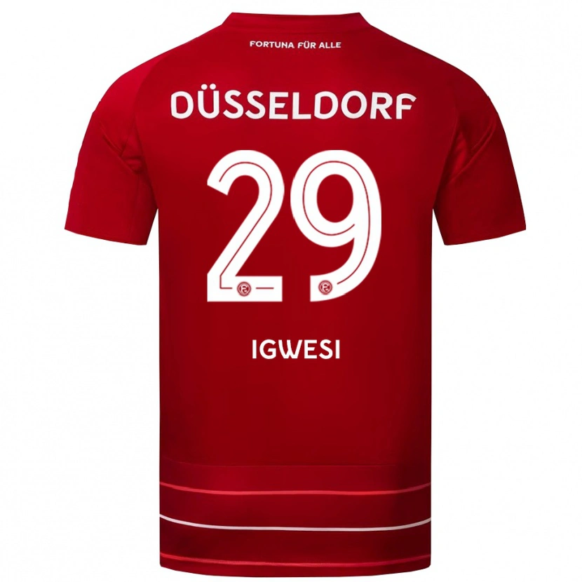 Danxen Niño Camiseta Tyrese Igwesi #29 Rojo Blanco 1ª Equipación 2025/26 La Camisa