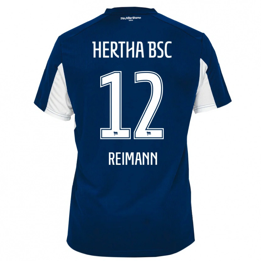 Danxen Niño Camiseta Emma Reimann #12 Blanco Azul 1ª Equipación 2025/26 La Camisa