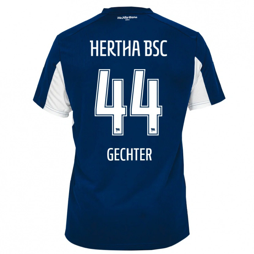 Danxen Niño Camiseta Linus Gechter #44 Blanco Azul 1ª Equipación 2025/26 La Camisa