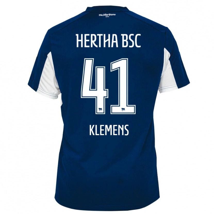 Danxen Niño Camiseta Pascal Klemens #41 Blanco Azul 1ª Equipación 2025/26 La Camisa