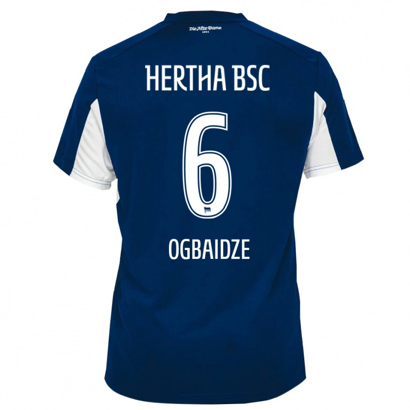 Danxen Niño Camiseta Shalva Ogbaidze #6 Blanco Azul 1ª Equipación 2025/26 La Camisa