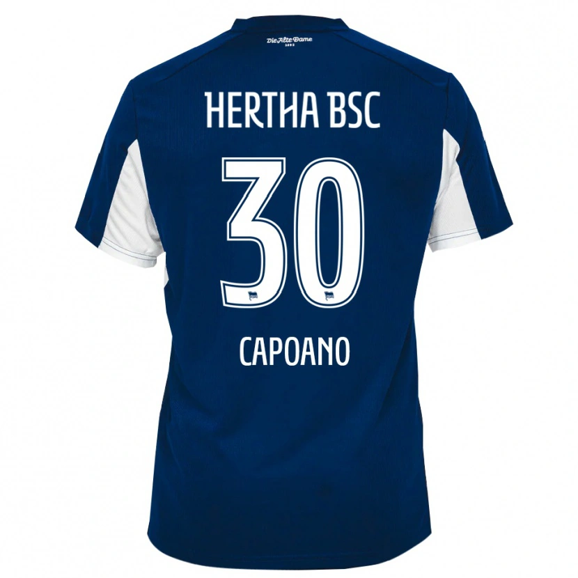 Danxen Niño Camiseta Oscar Capoano #30 Blanco Azul 1ª Equipación 2025/26 La Camisa