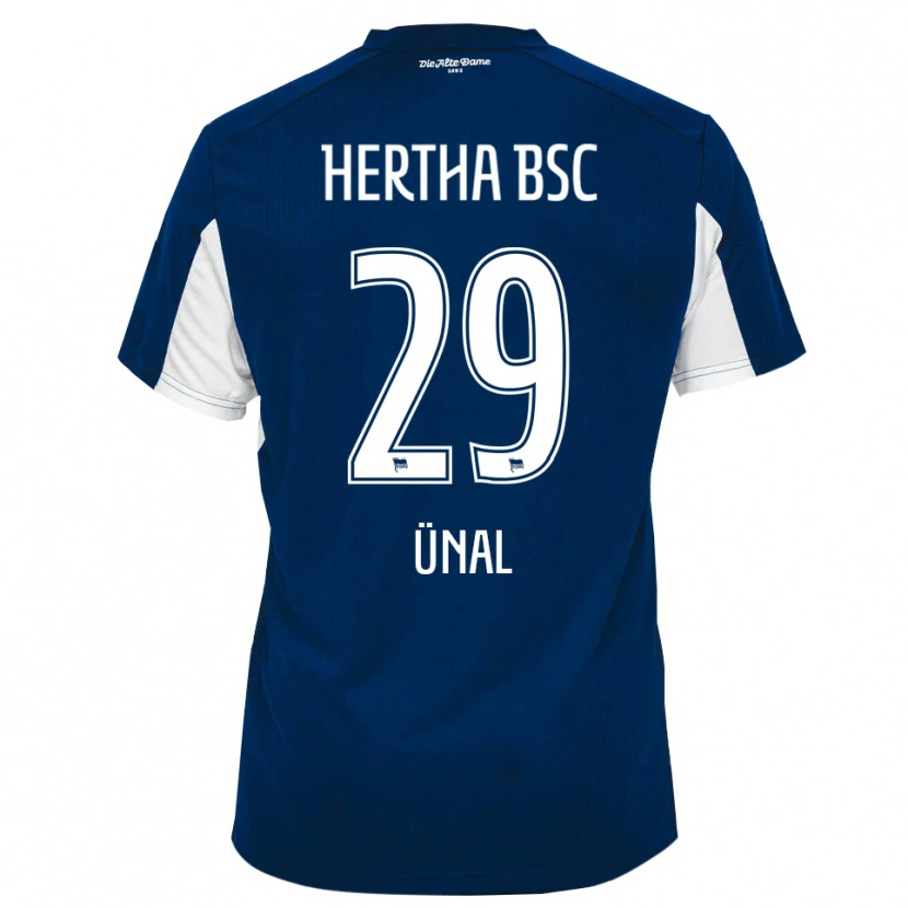 Danxen Niño Camiseta Yunus Ünal #29 Blanco Azul 1ª Equipación 2025/26 La Camisa
