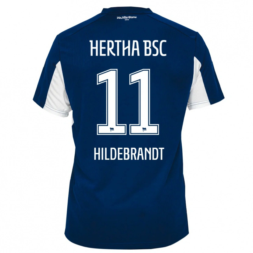 Danxen Niño Camiseta Niklas Hildebrandt #11 Blanco Azul 1ª Equipación 2025/26 La Camisa