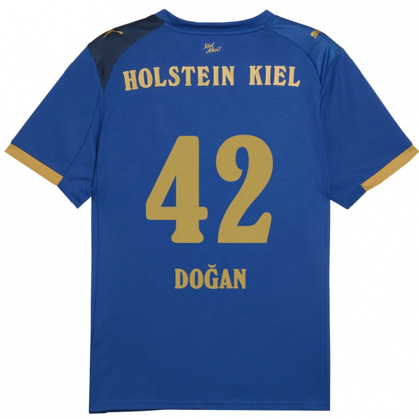 Danxen Niño Camiseta Tyler Doğan #42 Azul Dorado 1ª Equipación 2025/26 La Camisa