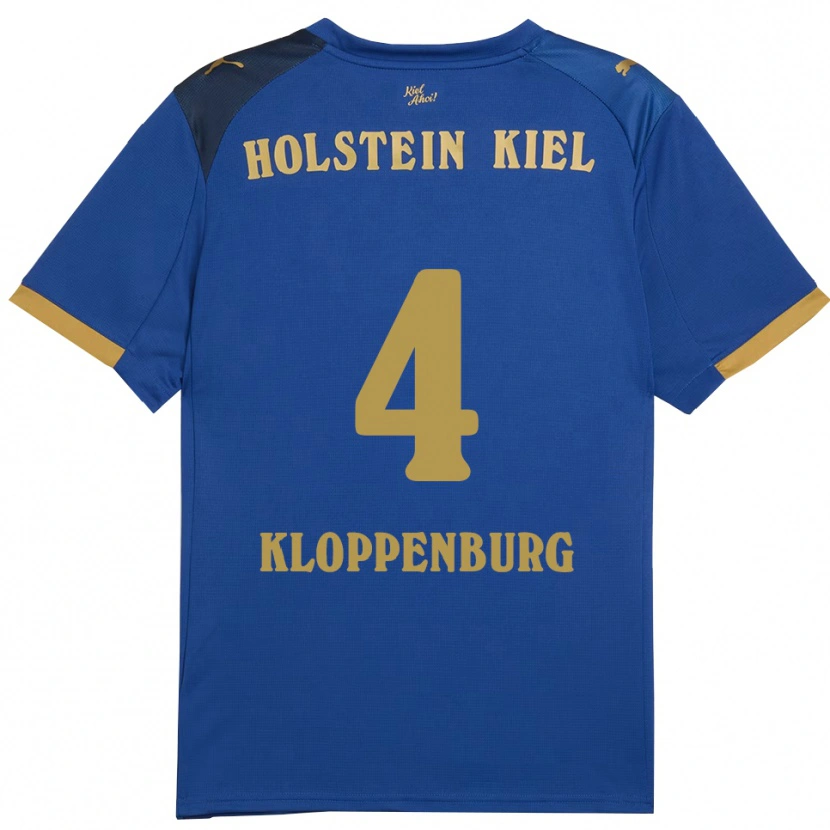 Danxen Niño Camiseta Len Kloppenburg #4 Azul Dorado 1ª Equipación 2025/26 La Camisa