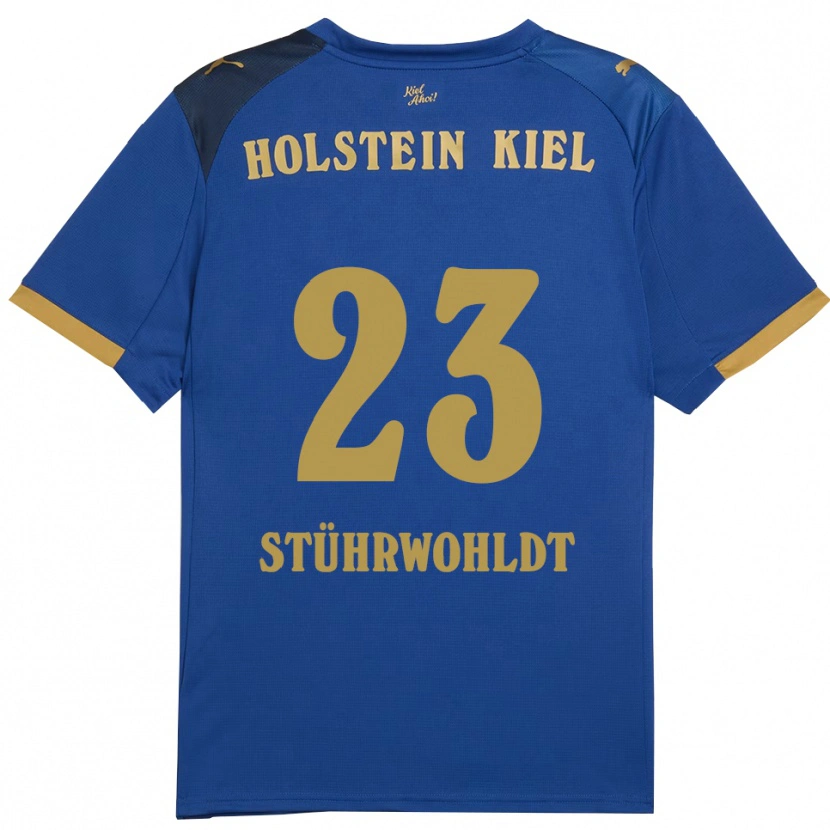 Danxen Niño Camiseta Timon Stührwohldt #23 Azul Dorado 1ª Equipación 2025/26 La Camisa