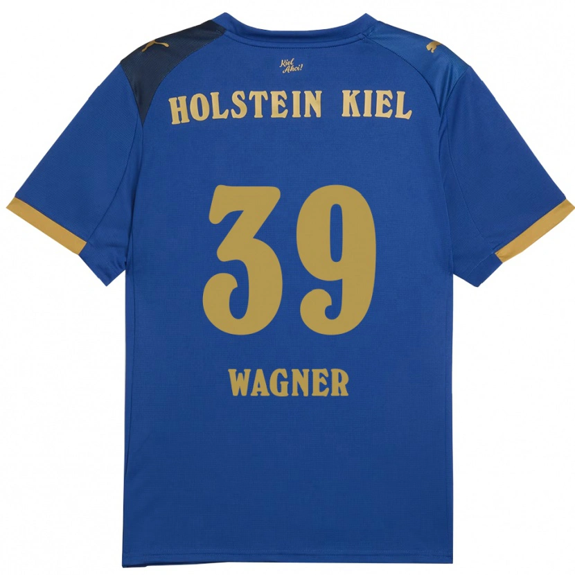 Danxen Niño Camiseta Robert Wagner #39 Azul Dorado 1ª Equipación 2025/26 La Camisa