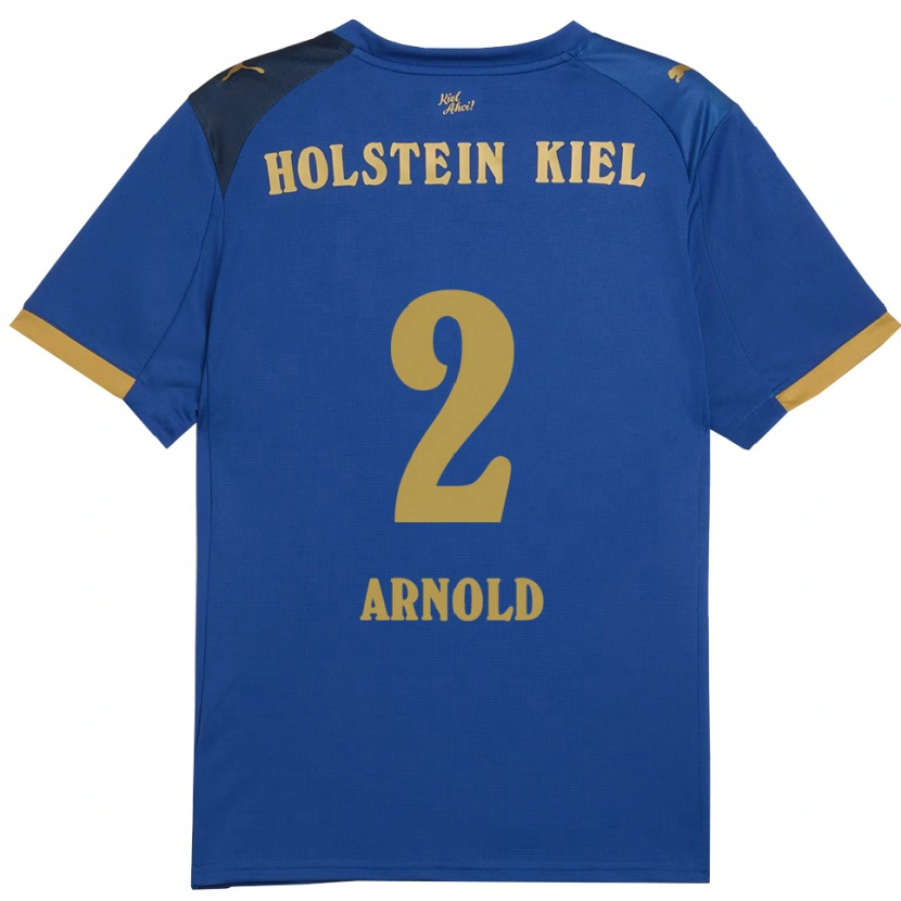 Danxen Niño Camiseta Henrik Arnold #2 Azul Dorado 1ª Equipación 2025/26 La Camisa