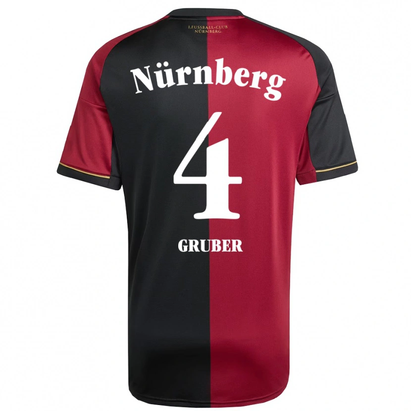 Danxen Niño Camiseta Fabio Gruber #4 Borgoña Negro 1ª Equipación 2025/26 La Camisa