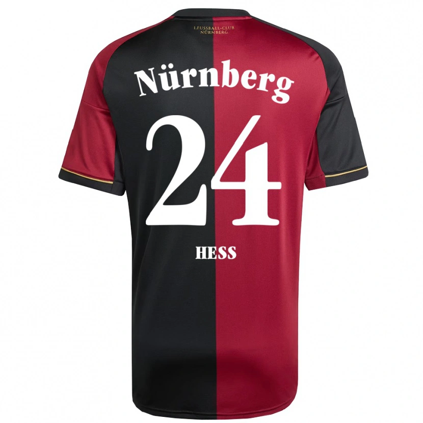 Danxen Niño Camiseta Tobias Heß #24 Borgoña Negro 1ª Equipación 2025/26 La Camisa