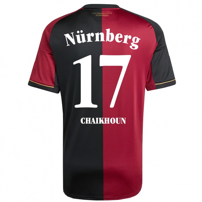 Danxen Niño Camiseta Ayoub Chaikhoun #17 Borgoña Negro 1ª Equipación 2025/26 La Camisa