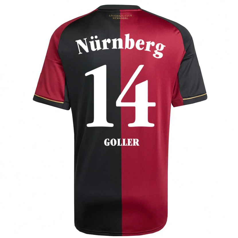 Danxen Niño Camiseta Benjamin Goller #14 Borgoña Negro 1ª Equipación 2025/26 La Camisa