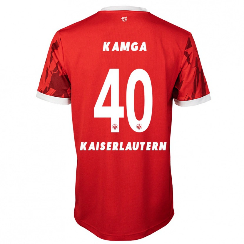 Danxen Niño Camiseta Enis Kamga #40 Rojo Blanco 1ª Equipación 2025/26 La Camisa