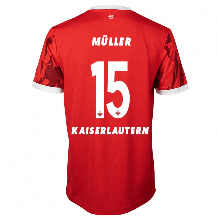 Danxen Niño Camiseta Erik Müller #15 Rojo Blanco 1ª Equipación 2025/26 La Camisa