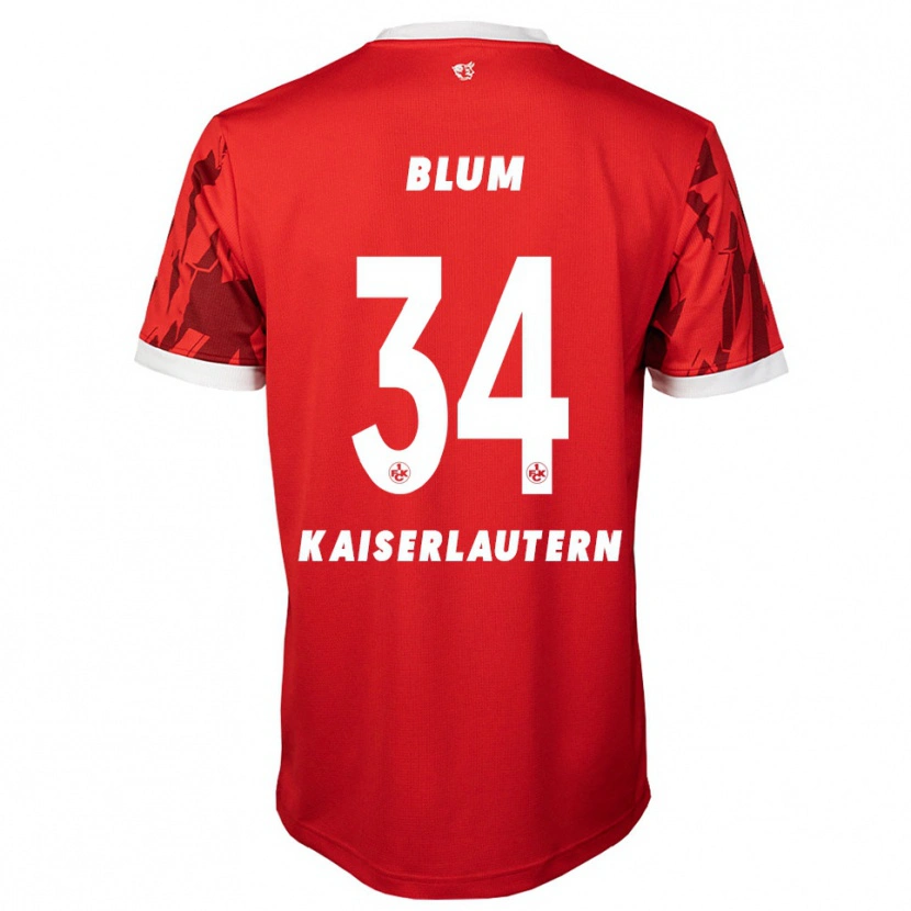 Danxen Niño Camiseta Shawn Blum #34 Rojo Blanco 1ª Equipación 2025/26 La Camisa