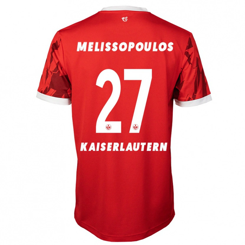 Danxen Niño Camiseta Samuel Melissopoulos #27 Rojo Blanco 1ª Equipación 2025/26 La Camisa