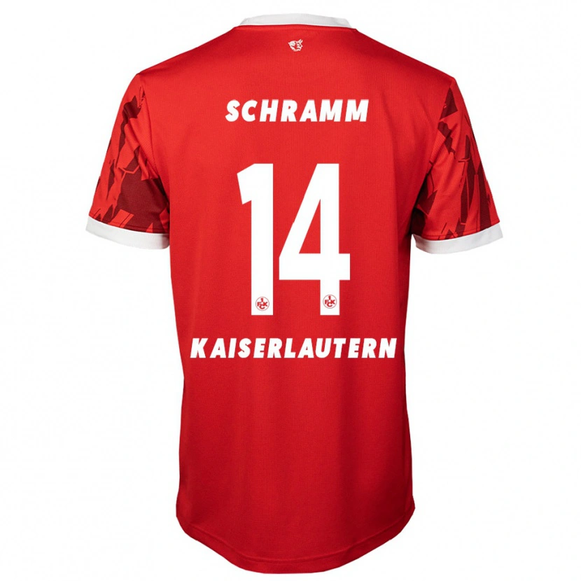 Danxen Niño Camiseta David Schramm #14 Rojo Blanco 1ª Equipación 2025/26 La Camisa
