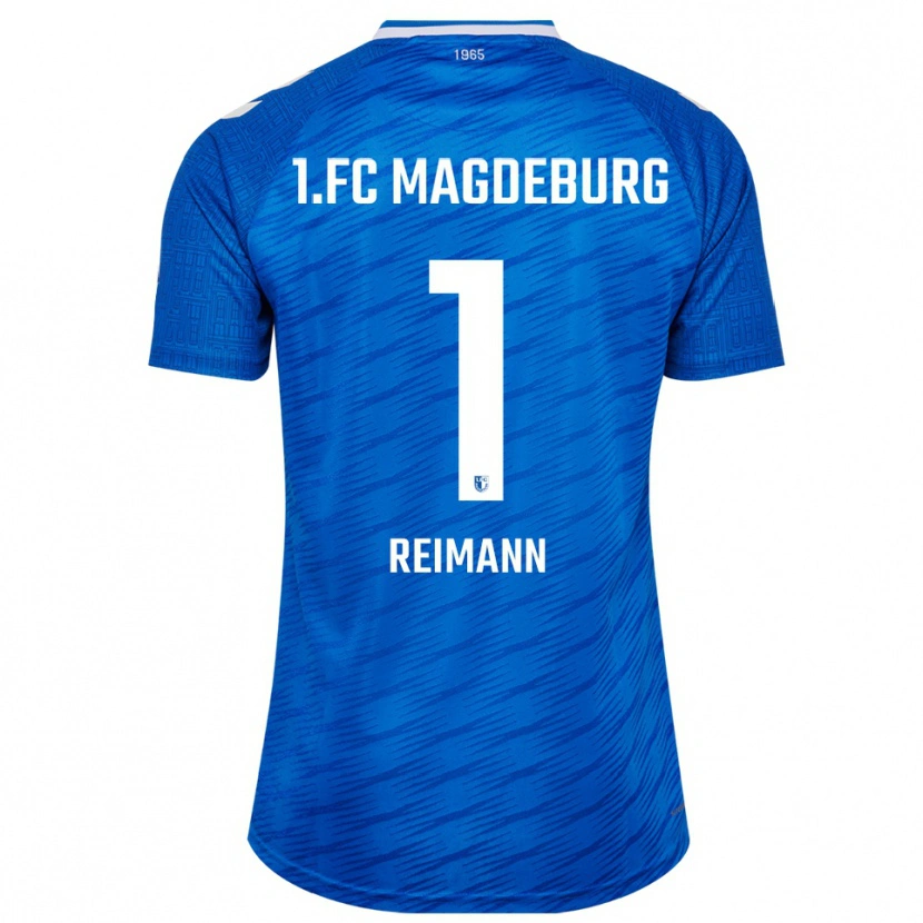 Danxen Niño Camiseta Dominik Reimann #1 Azul Blanco 1ª Equipación 2025/26 La Camisa