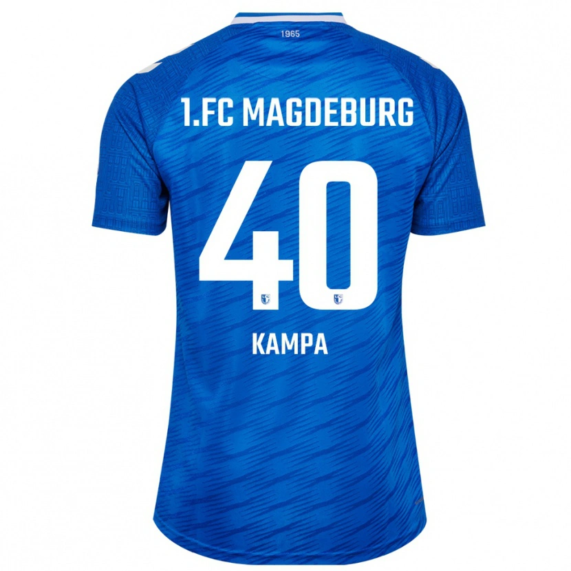 Danxen Niño Camiseta Robert Kampa #40 Azul Blanco 1ª Equipación 2025/26 La Camisa