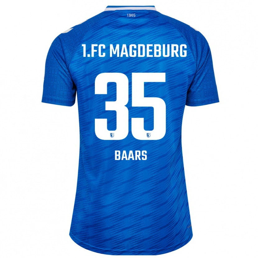 Danxen Niño Camiseta Magnus Baars #35 Azul Blanco 1ª Equipación 2025/26 La Camisa