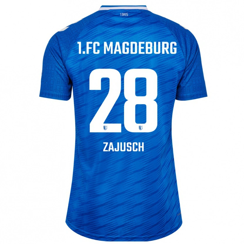 Danxen Niño Camiseta Marcel Zajusch #28 Azul Blanco 1ª Equipación 2025/26 La Camisa