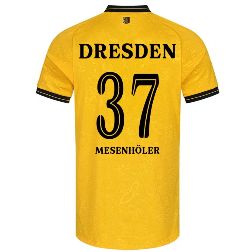 Danxen Niño Camiseta Daniel Mesenhöler #37 Amarillo Negro 1ª Equipación 2025/26 La Camisa
