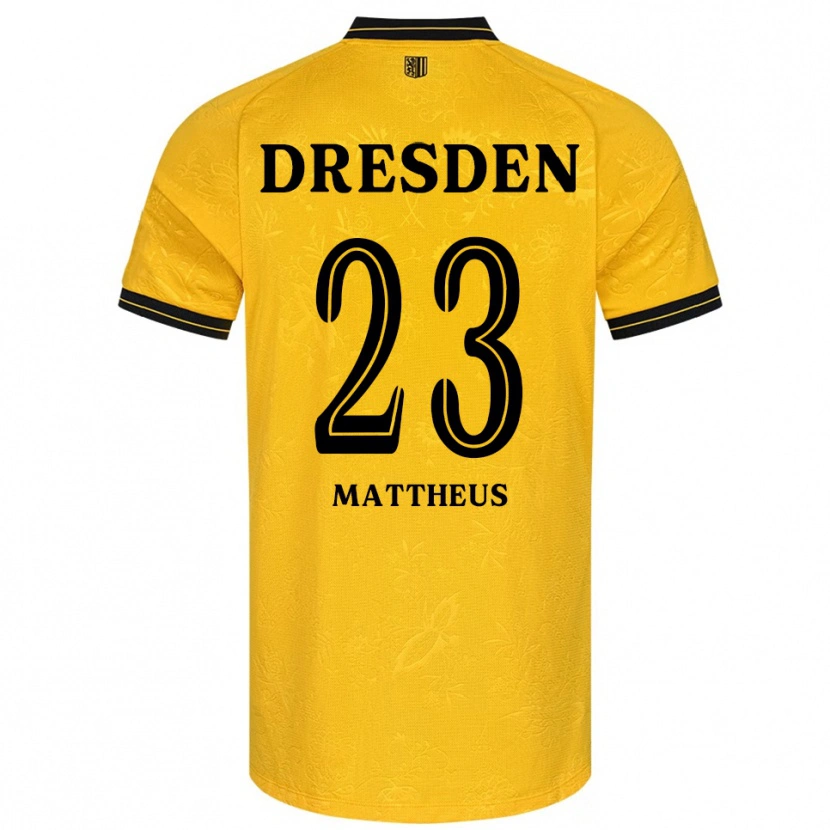 Danxen Niño Camiseta Paul Mattheus #23 Amarillo Negro 1ª Equipación 2025/26 La Camisa