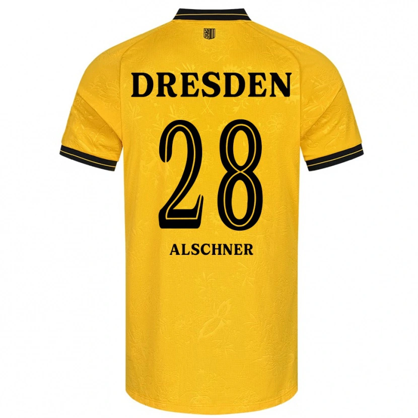 Danxen Niño Camiseta Felix Alschner #28 Amarillo Negro 1ª Equipación 2025/26 La Camisa