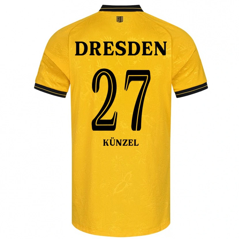 Danxen Niño Camiseta Nico Künzel #27 Amarillo Negro 1ª Equipación 2025/26 La Camisa