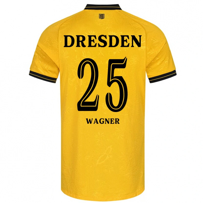 Danxen Niño Camiseta Noah Wagner #25 Amarillo Negro 1ª Equipación 2025/26 La Camisa