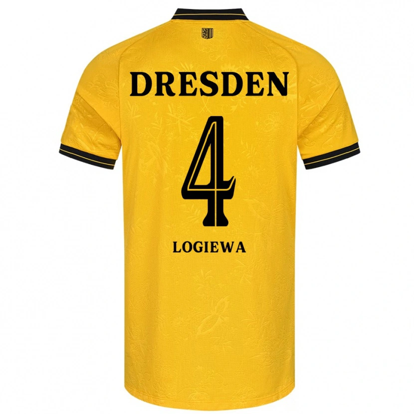 Danxen Niño Camiseta Luca Logiewa #4 Amarillo Negro 1ª Equipación 2025/26 La Camisa
