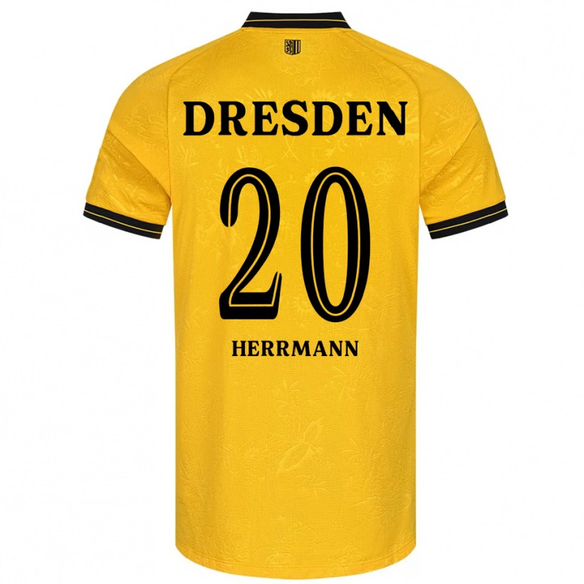 Danxen Niño Camiseta Artur Herrmann #20 Amarillo Negro 1ª Equipación 2025/26 La Camisa