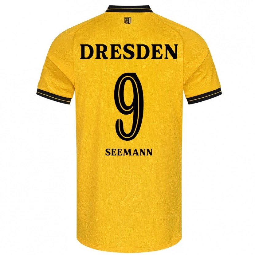 Danxen Niño Camiseta Arne Seemann #9 Amarillo Negro 1ª Equipación 2025/26 La Camisa