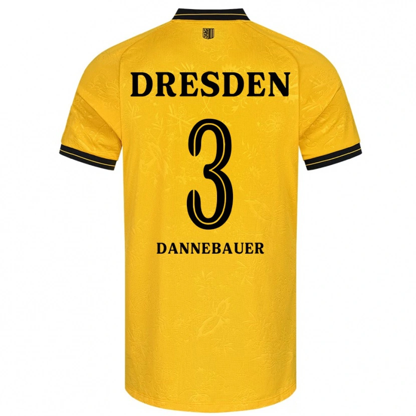 Danxen Niño Camiseta Elias Dannebauer #3 Amarillo Negro 1ª Equipación 2025/26 La Camisa