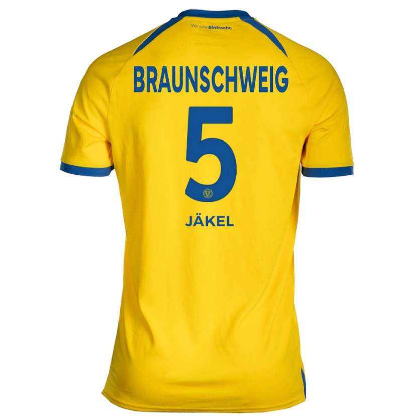 Danxen Niño Camiseta Frederik Jäkel #5 Amarillo Azul 1ª Equipación 2025/26 La Camisa