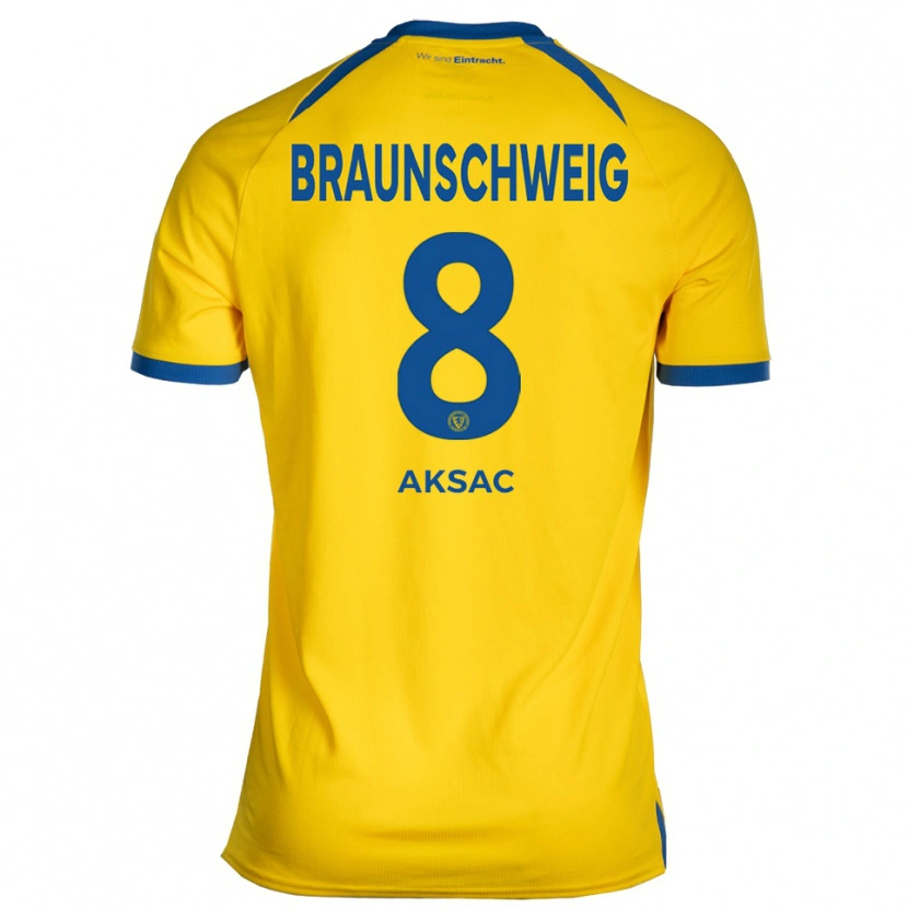 Danxen Niño Camiseta Arda Aksac #8 Amarillo Azul 1ª Equipación 2025/26 La Camisa