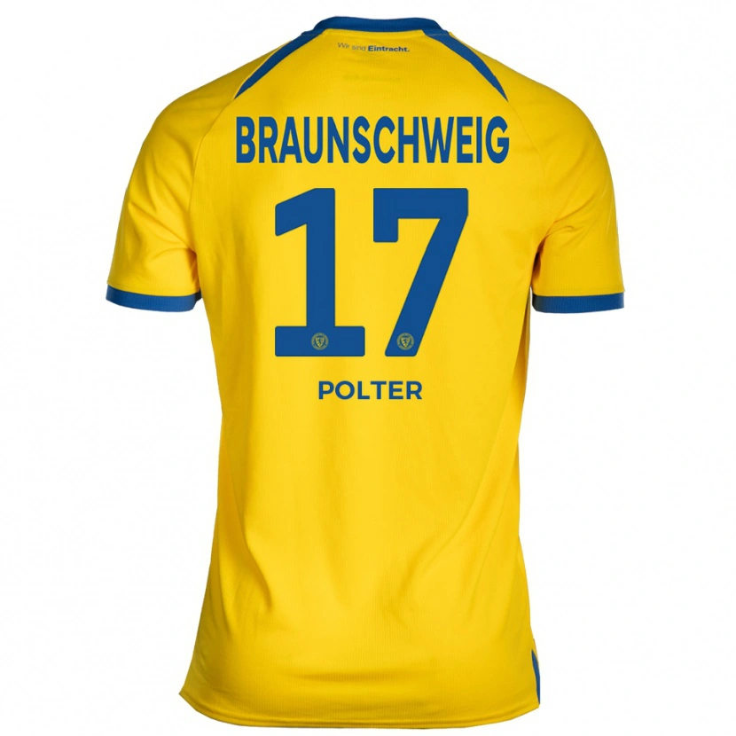 Danxen Niño Camiseta Sebastian Polter #17 Amarillo Azul 1ª Equipación 2025/26 La Camisa